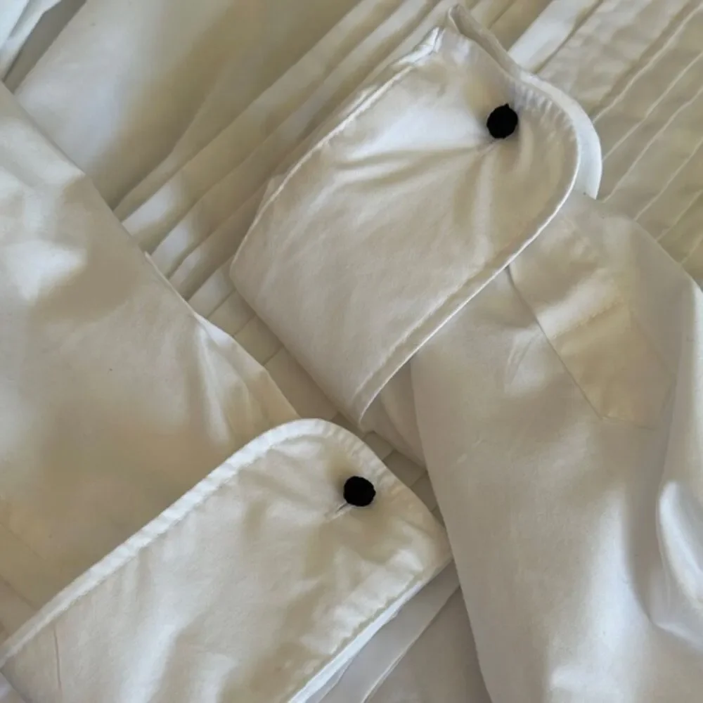 J. Crew Ludlow Pleated Bib Tuxedo Shirt Mens XL Cuff Links Formal Event White